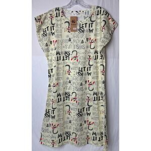 NWT Holiday Dress/Sleep/Lounge Shirt Let It Snow Stretchy w/Snowmen  Graphics M